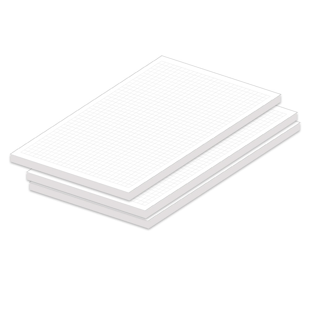 notizblock a5, kariert, 3er set