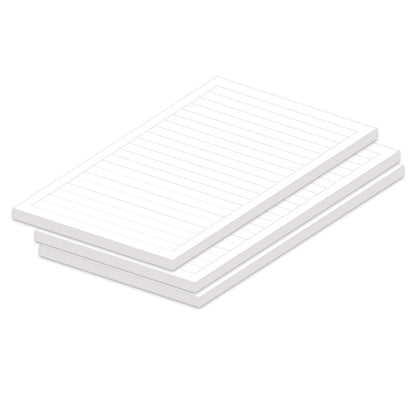 notizblock a5, liniert, weiß mit linien, 5er set