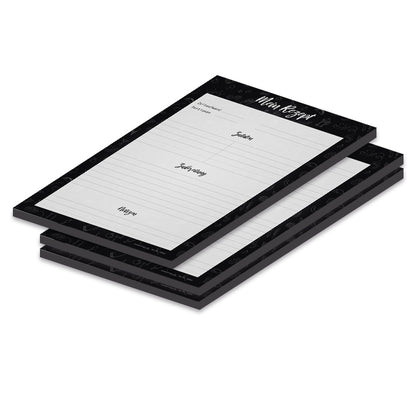 rezeptblock doodles a4, grau schwarze optik, mit platz für zubereitungsschitte, zutaten und notizen,3er set
