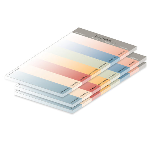 wochenplaner colours a5,  bunt gestreift, 3er set