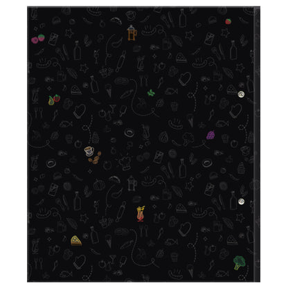 rezeptordner doodles a4, ansicht rückseite, schwarze optik