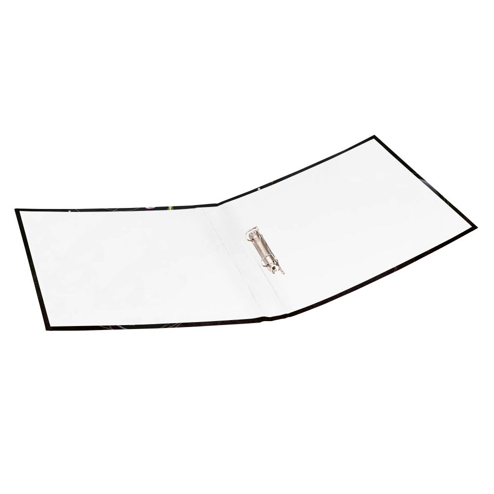 rezeptordner gourmet geöffnet mit 2-fach abheftung und niederhalterung