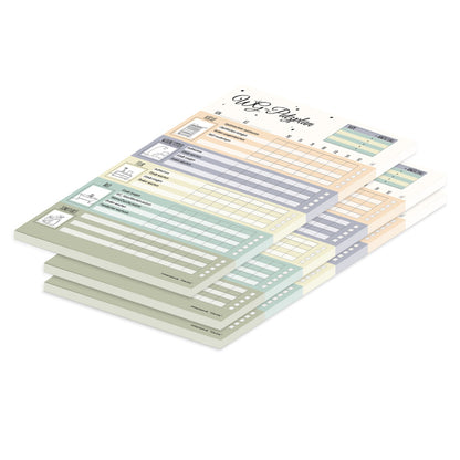 putzplaner one line, wg putzplan, mit icons und aufgaben zum abhaken, bunte optik, 3er set