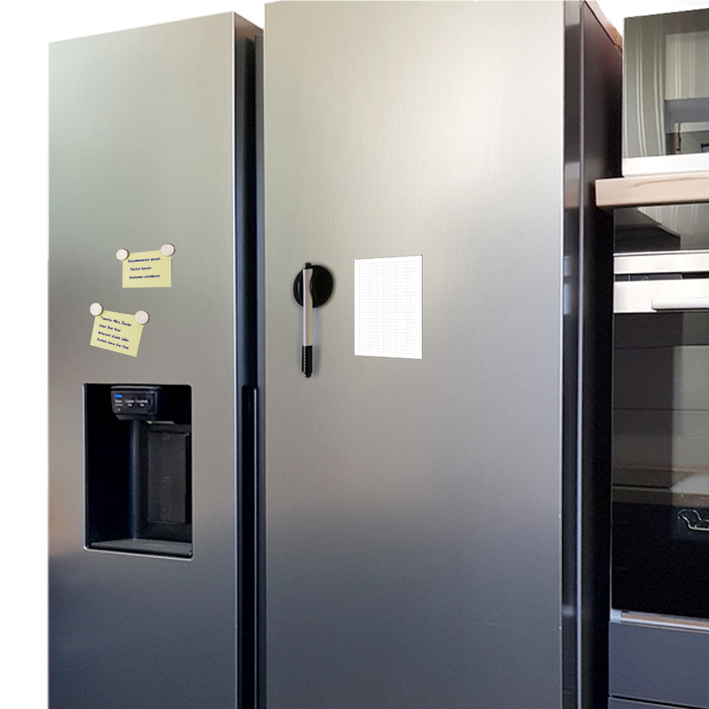 notizblock kariert a6, an kühlschrank