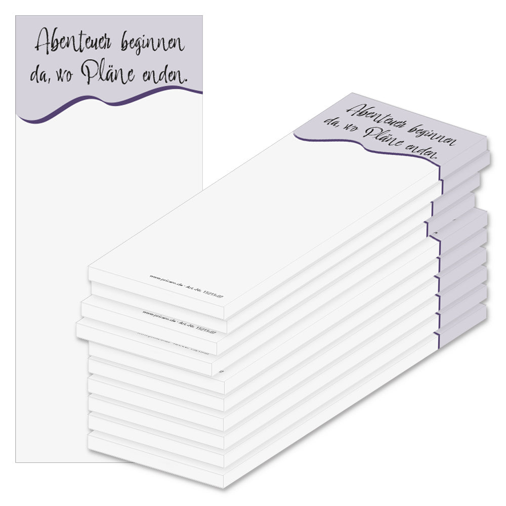 PRICARO Notizblock "Sprüche", magnetisch, 62x148 mm, 10 Stück