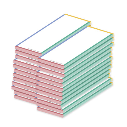 kellnerblock frame, weiße optik mit farbigem rahmen (blau, grün, gelb, rot), 24er set