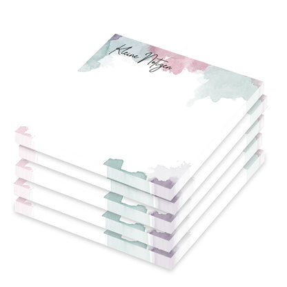 haftnotiz aquarell, 70x70, 5er set bunte aquarell optik mit aufschrift kleine notizen