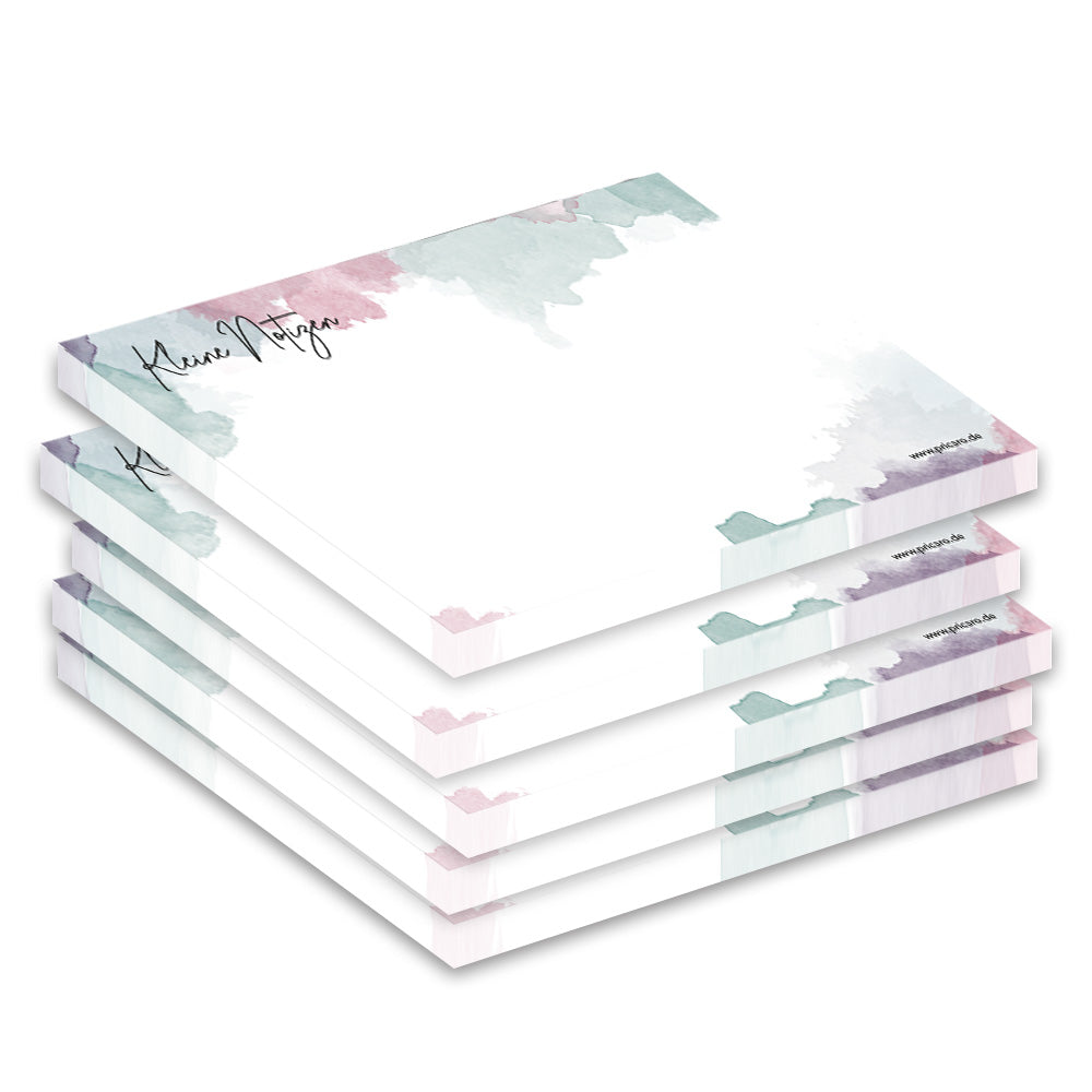 haftnotiz aquarell, 100x70, 5er set bunte aquarell optik mit aufschrift kleine notizen