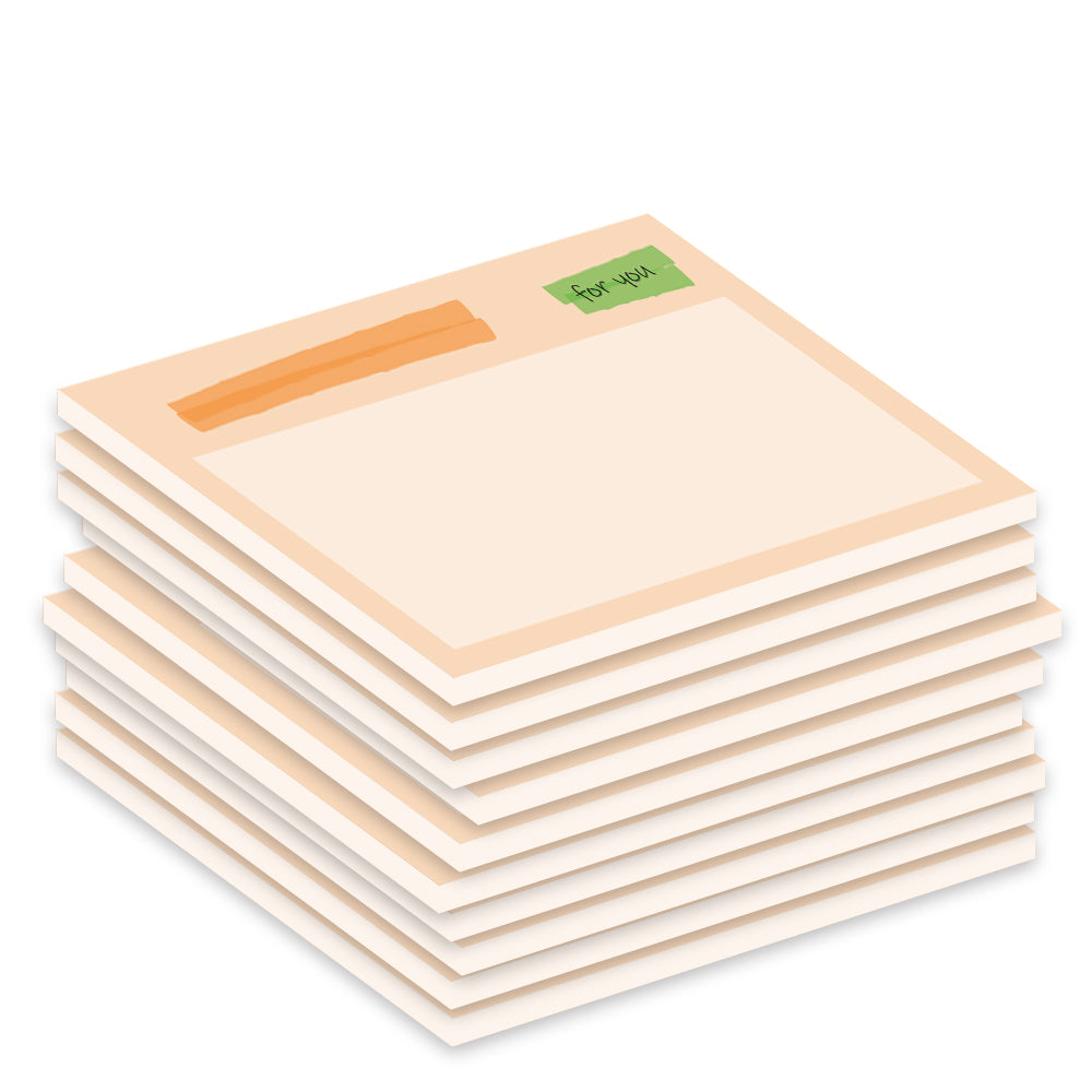 notizblock "textmarker", a7, orange mit aufdruck for you, 10er set