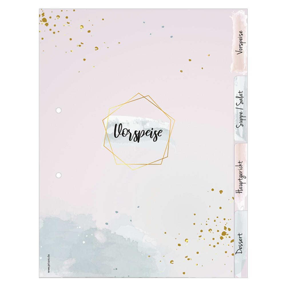 rezeptregister golden dots, frontansicht