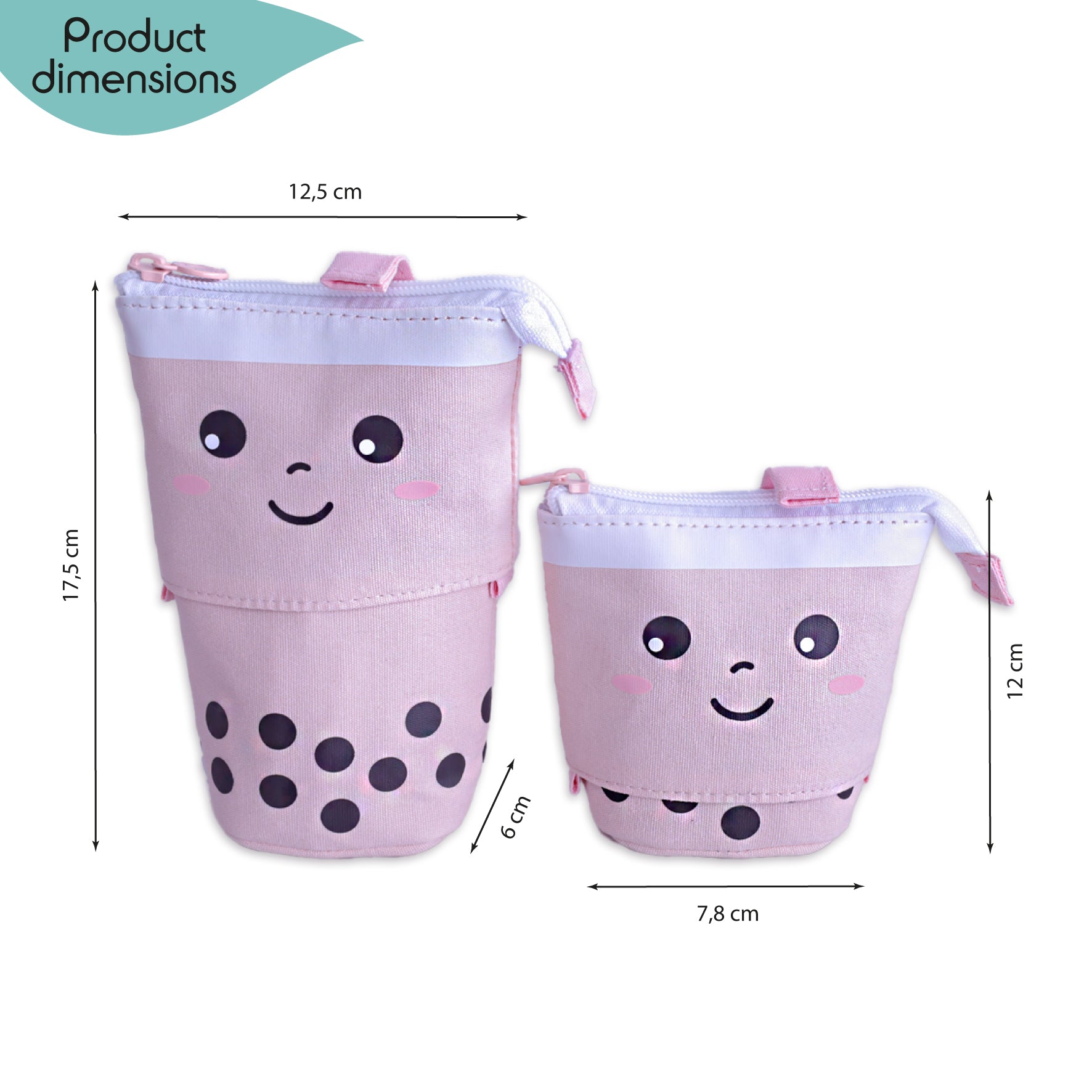 mäppchen, schlampermäppchen mit teleskopfunktion, geschlossen, produktabmessungen