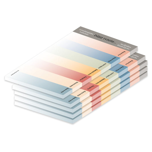 wochenplaner colours a6, bunt gestreift, 5er set