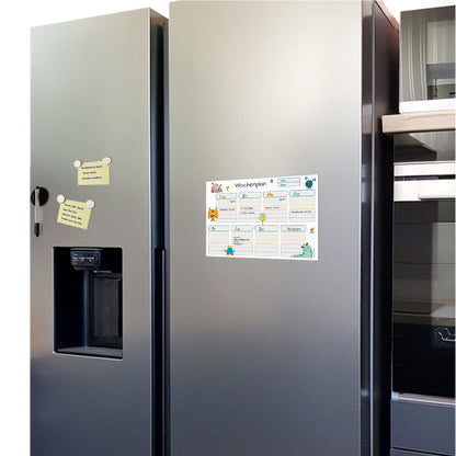 magnet wochenplaner monster am kühlschrank