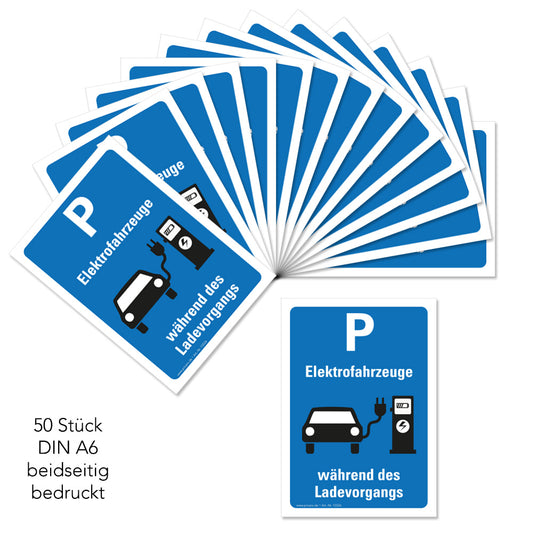 flyer scheisse geparkt "elektroauto schild" mit der aufschrift "P elektrofahrzeuge während des ladevorgangs ", 50 stück