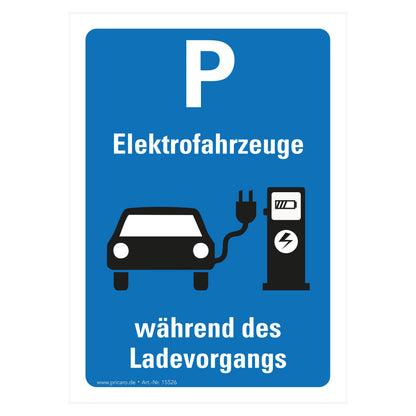 flyer scheisse geparkt "elektroauto schild" mit der aufschrift "P elektrofahrzeuge während des ladevorgangs", frontansicht
