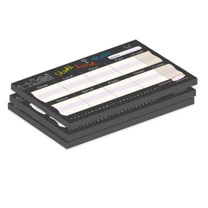 spielblock stadt, land, fluss, mini, taschenformat, bunt-schwarze optik, 3er set