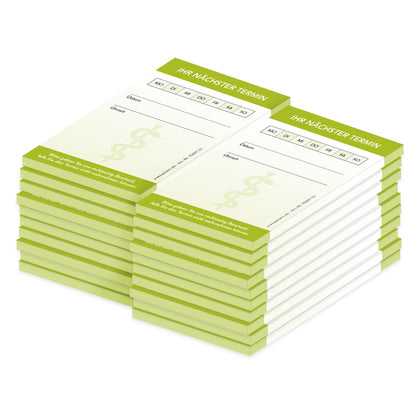 Terminblock Ärzte und Mediziner "Äskulapstab" grün, (20er Pack)