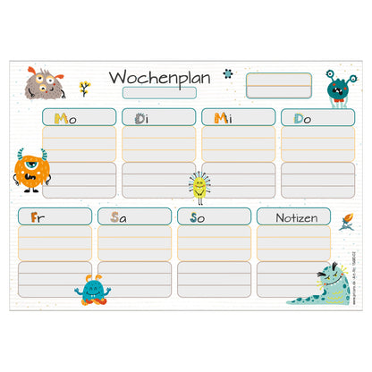 PRICARO Wochenplaner, magnetisch, A4, 25 Blatt, 3 Stück