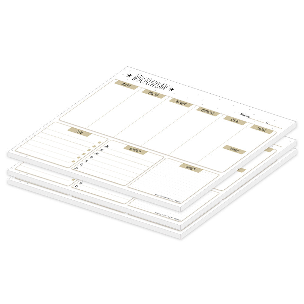 PRICARO Wochenplaner, magnetisch, A4, 25 Blatt, 3 Stück