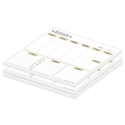 PRICARO Wochenplaner, magnetisch, A4, 25 Blatt, 3 Stück
