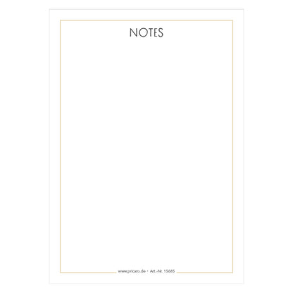 notizblock minimal blank. minimalistische optik mit der aufschrift "notes" am oberen rand.