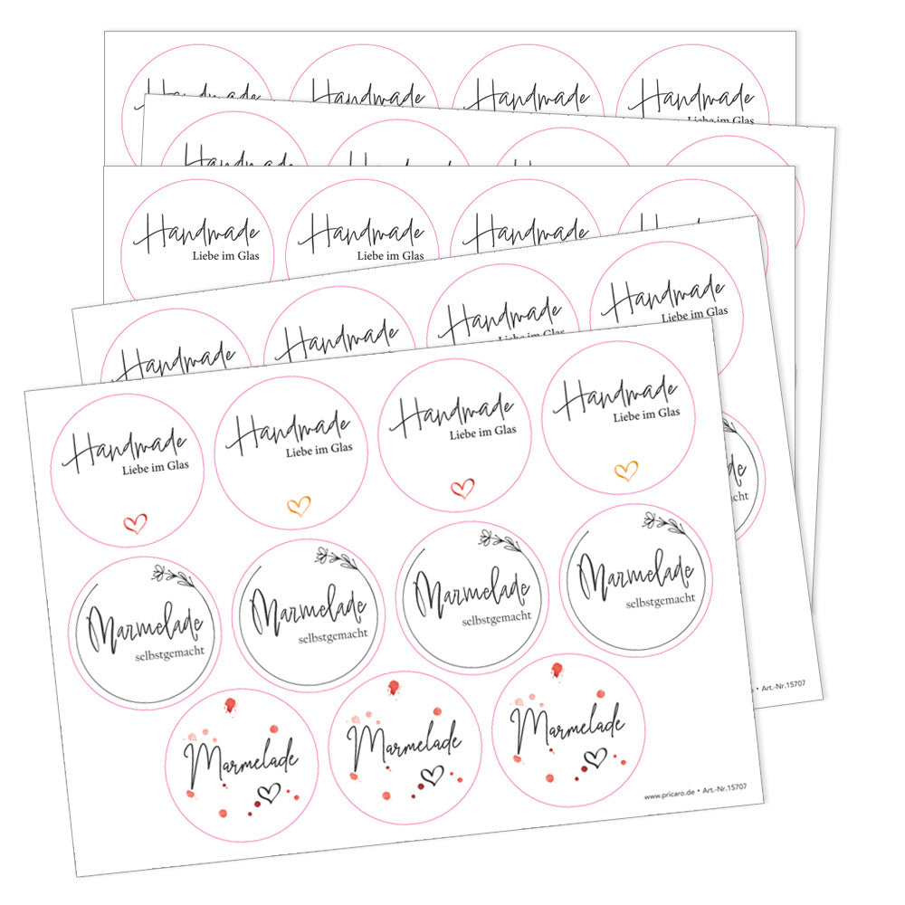 marmeladen sticker "liesel", verschiedene aufkleber für marmelade oder handgemachtes