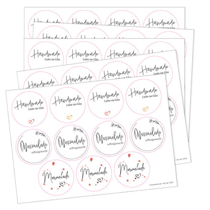 marmeladen sticker "liesel", verschiedene aufkleber für marmelade oder handgemachtes
