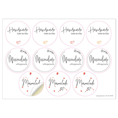 marmeladen sticker "liesel", verschiedene aufkleber für marmelade oder handgemachtes