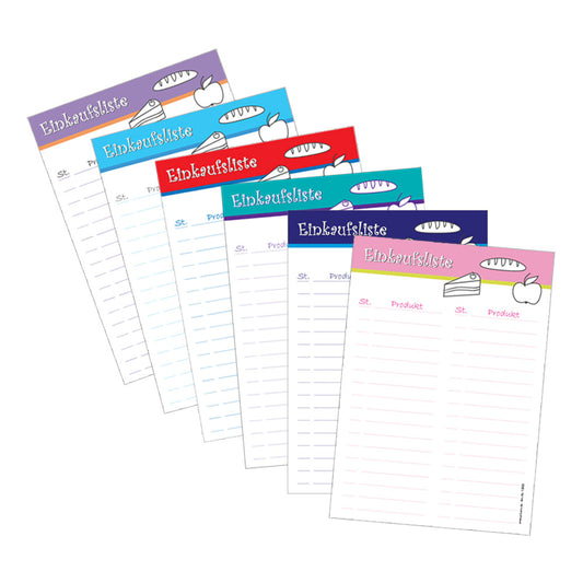 einkaufsliste food, übersicht alle vorhandenen farben