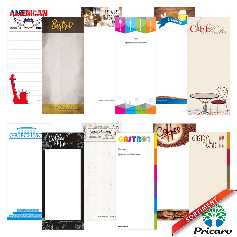 sortimentsübersicht kellnerblöcke