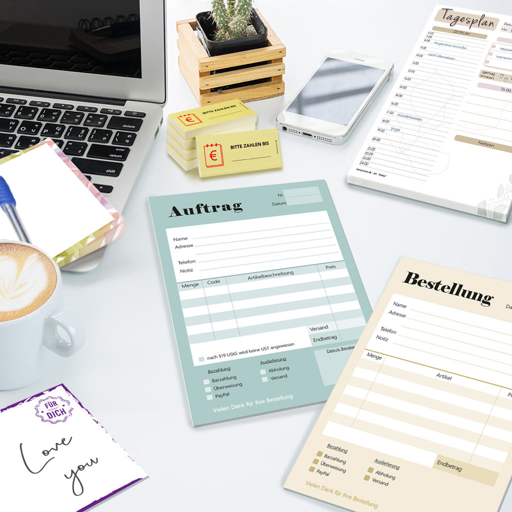 Schreibtischhelden kollektionsbild mit verschiedenen büroprodukten