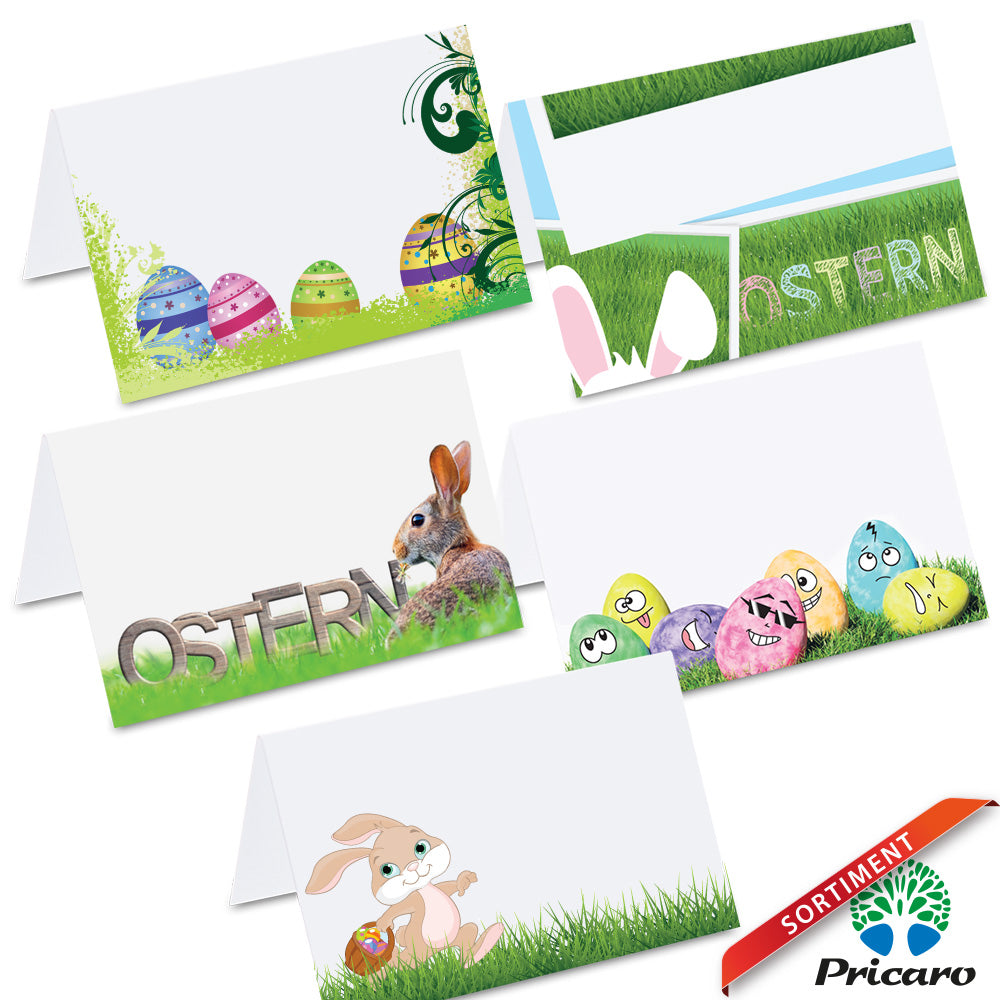 sortimentsübersicht tischkarten ostern