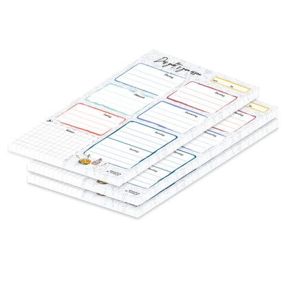 essensplaner doodles, a5. bunte optik, 3er set