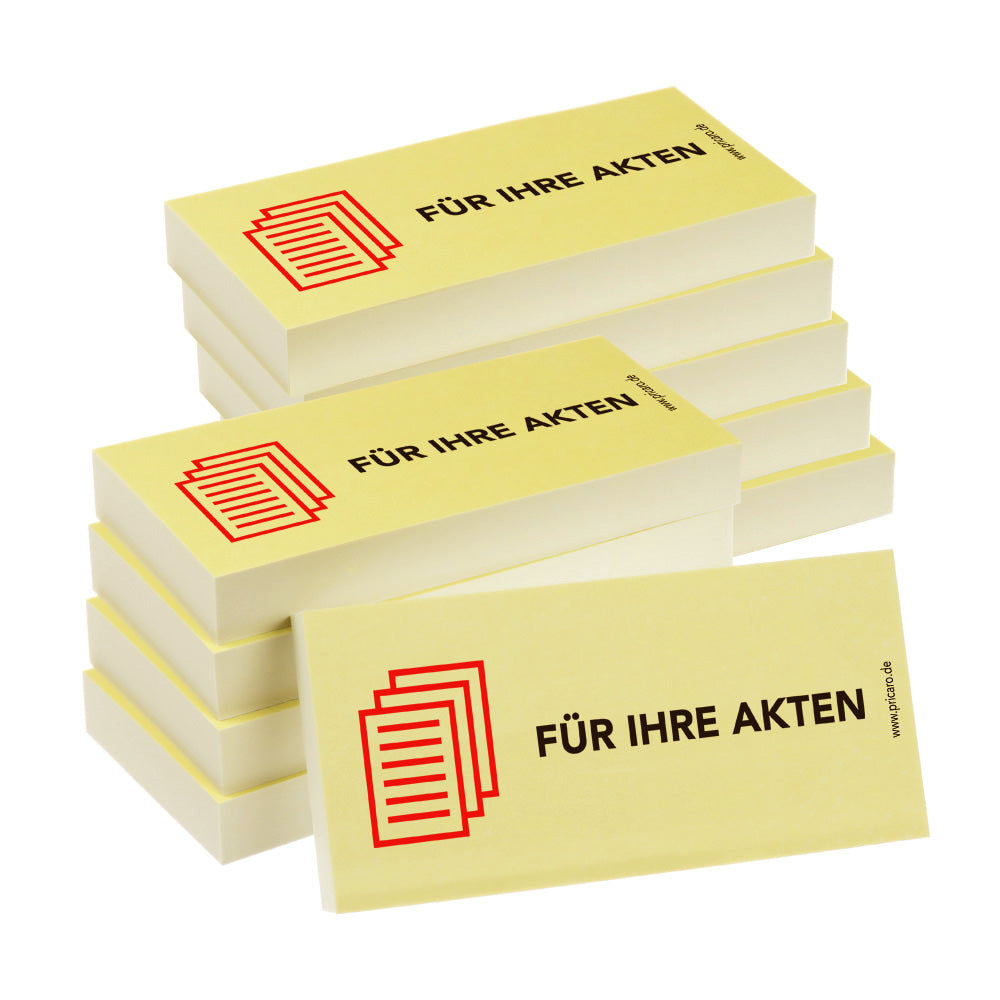 haftnotiz schmal, aufdruck "ihre akten", gelbe optik, 10er set
