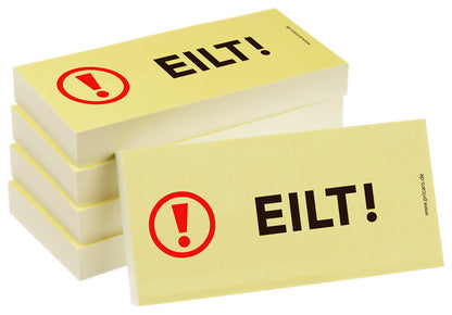 haftnotiz schmal, mit audruck "eilt", gelbe optik, 5er set