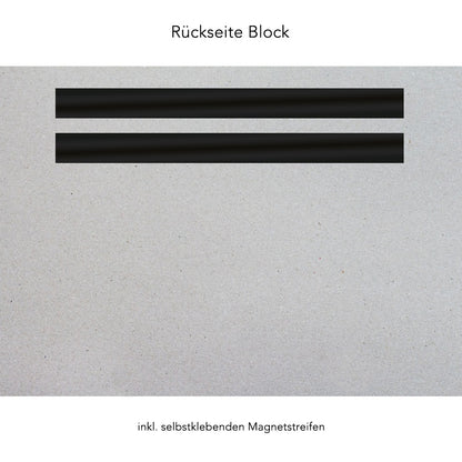 magnetstreien an rückseite a4 block