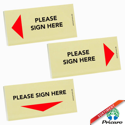 sortimentsübersicht haftnotizen englisch