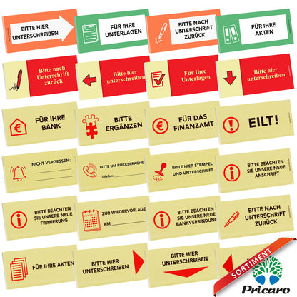 sortimentsübersicht haftnotizen