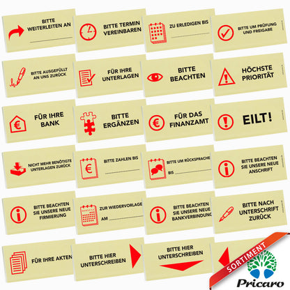 sortimentsübersicht haftnotizen