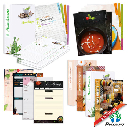 sortimentsübersicht rezeptordner komplett-sets a4