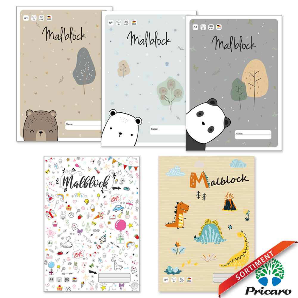 sortimentsübersicht malblöcke