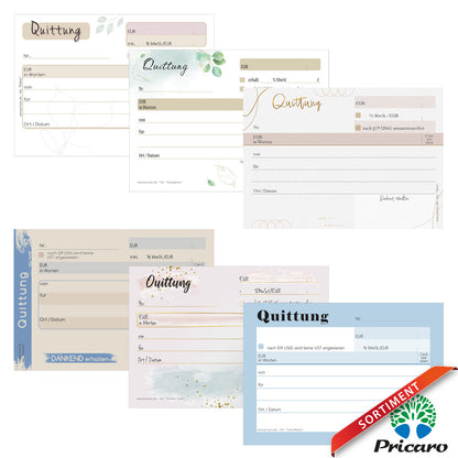 sortimentsübersicht quittungsblöcke ohne durchschlag