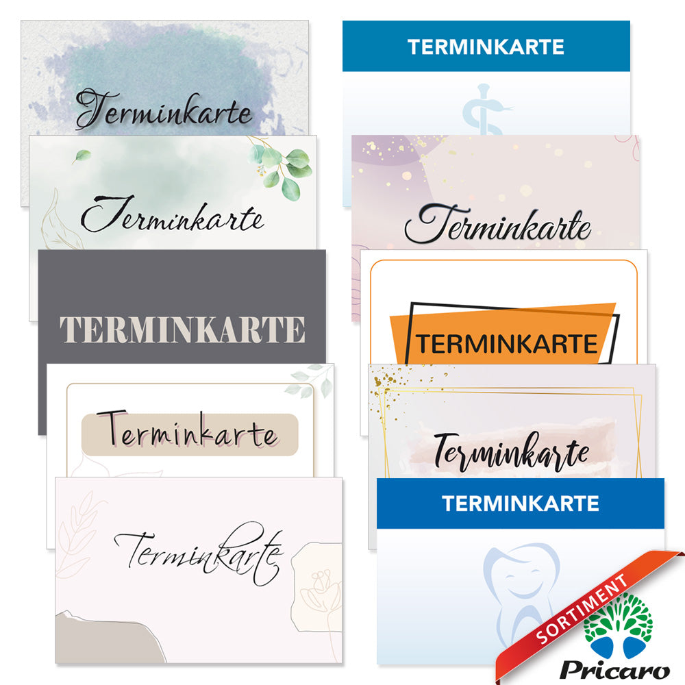 sortimentsübersicht terminkarten