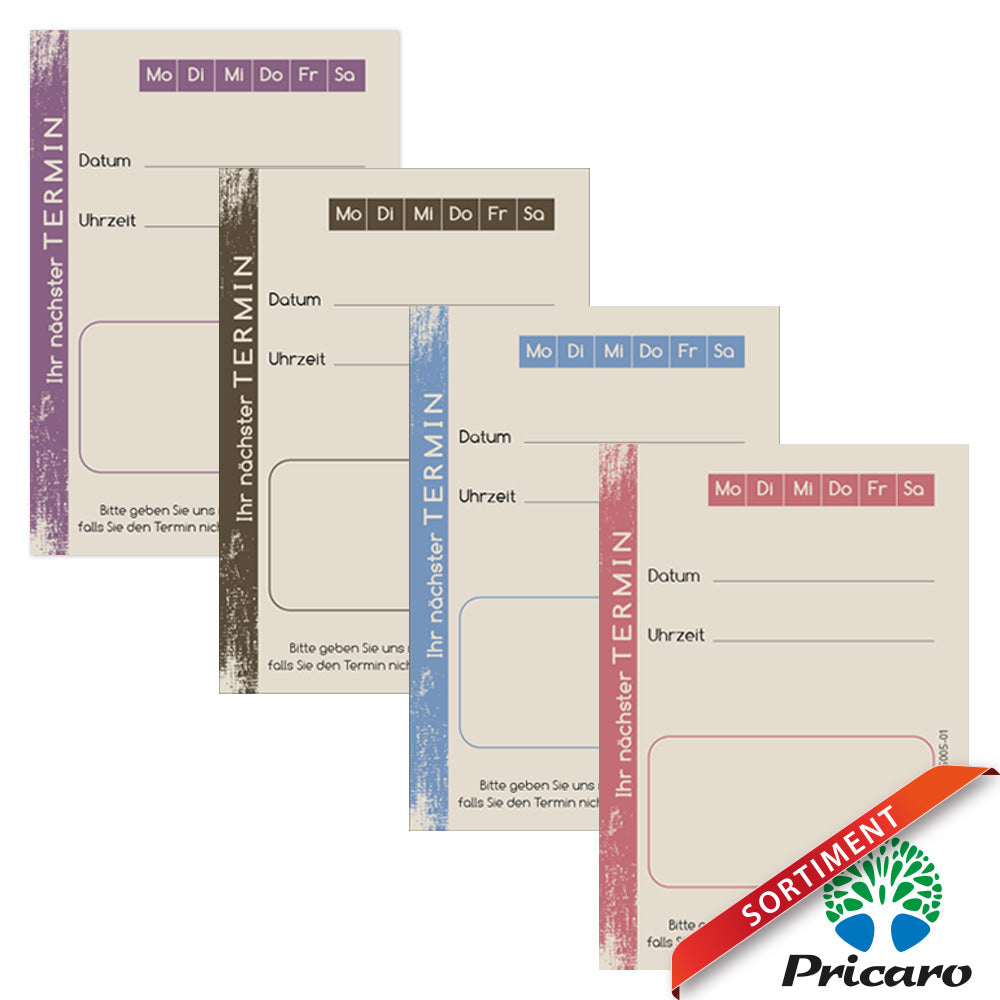 sortimentsübersicht terminblöcke brushed serie