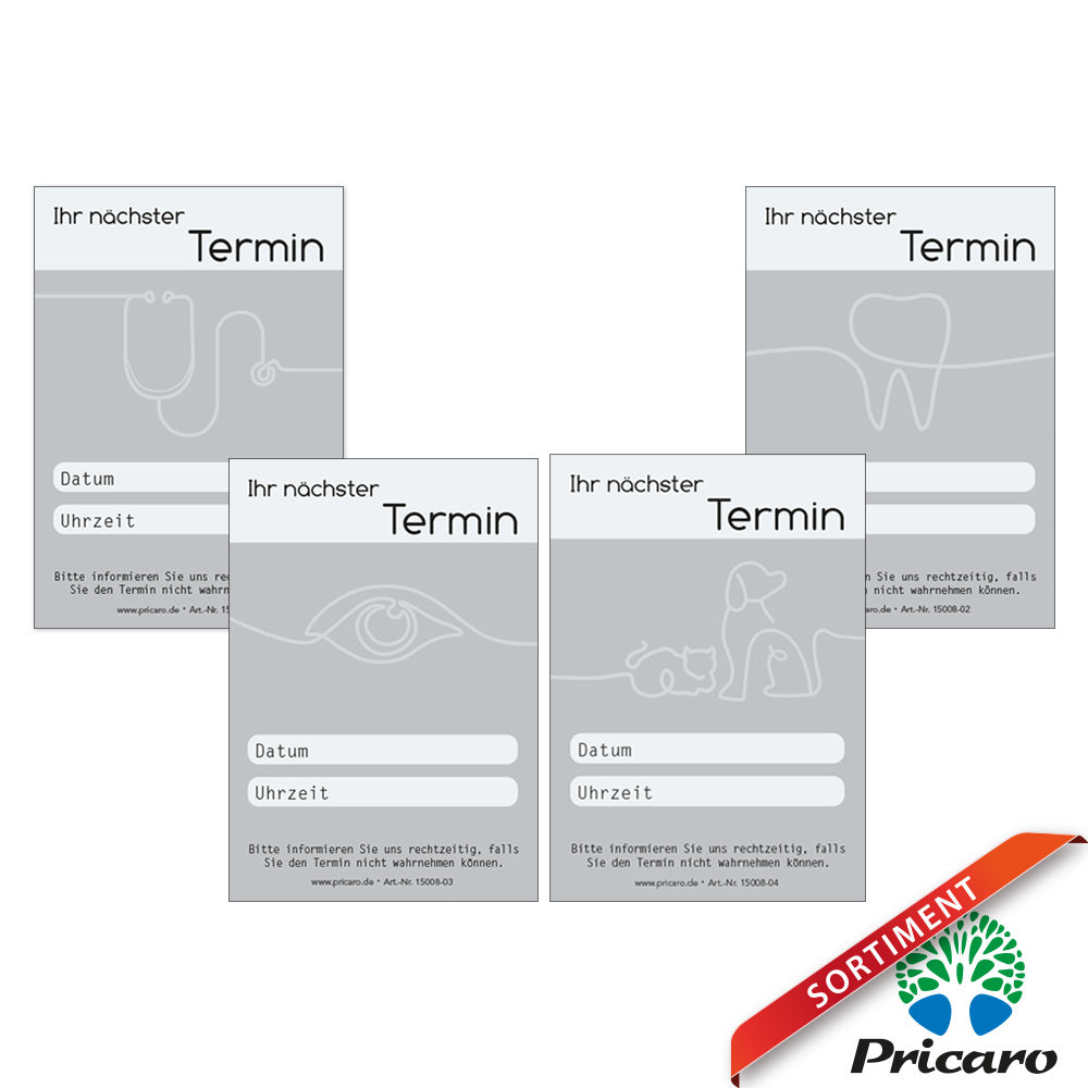 sortimentsübersicht terminblöcke oneline serie