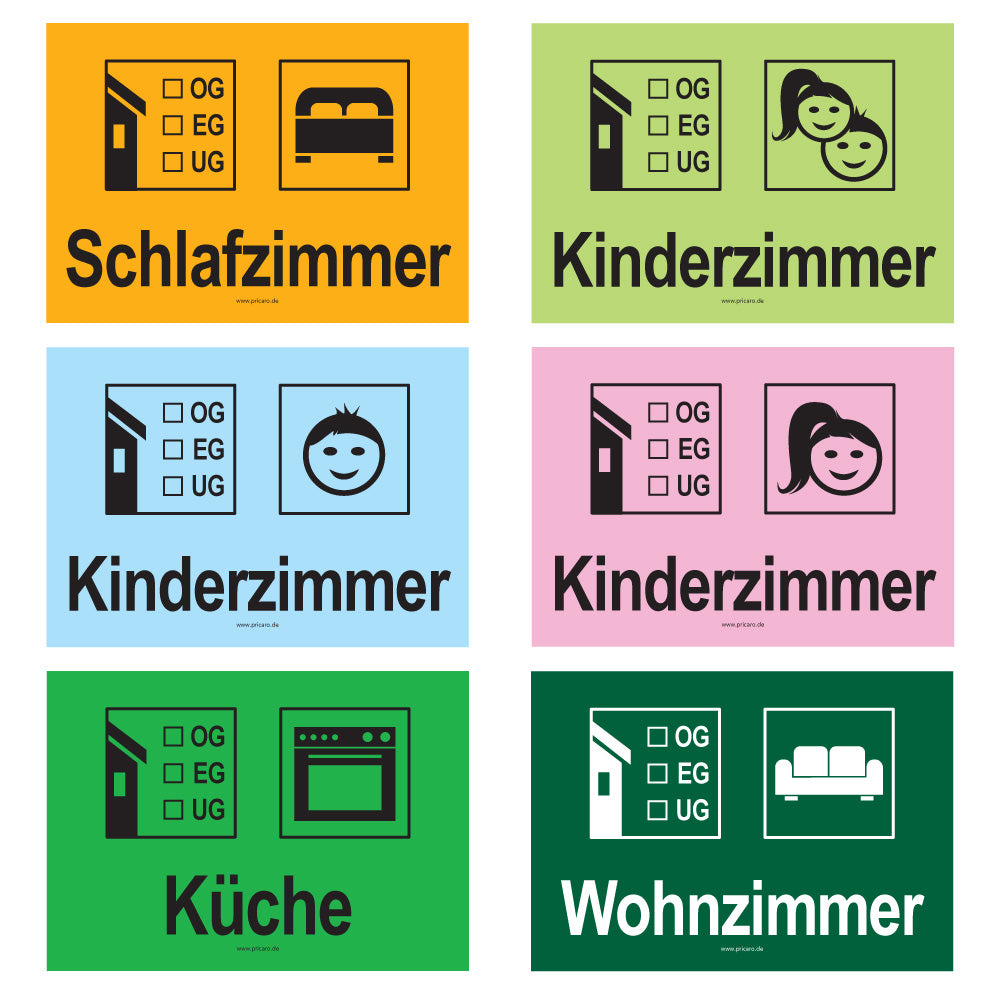 umzugsaufkleber, komplettpaket haus, teil 1, schlafzimmer, kinderzimmer 1, kinderzimmer 2, kinderzimmer 3,küche, wohnzimmer