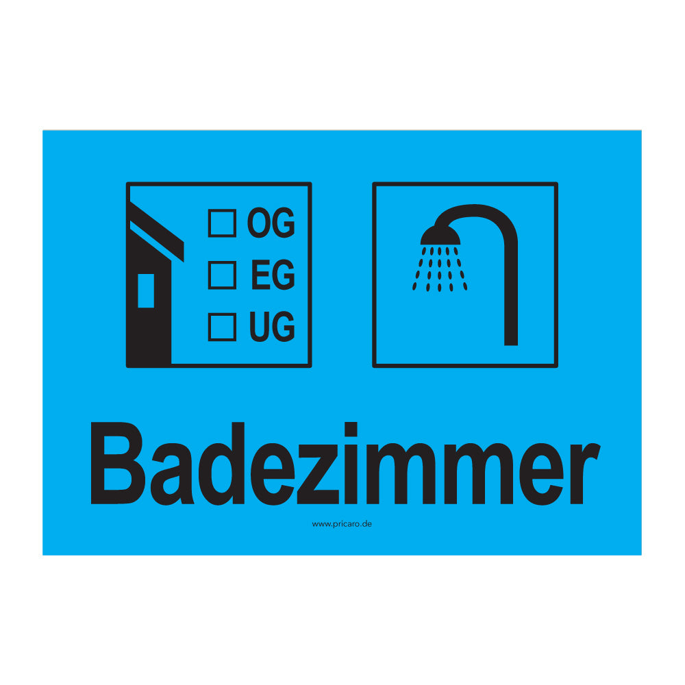 umzugsaufkleber, badezimmer, cyan, stockwerkangabe zum ankreuzen