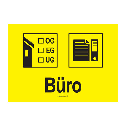 umzugsaufkleber, büro, gelb, stockwerkangabe zum ankreuzen