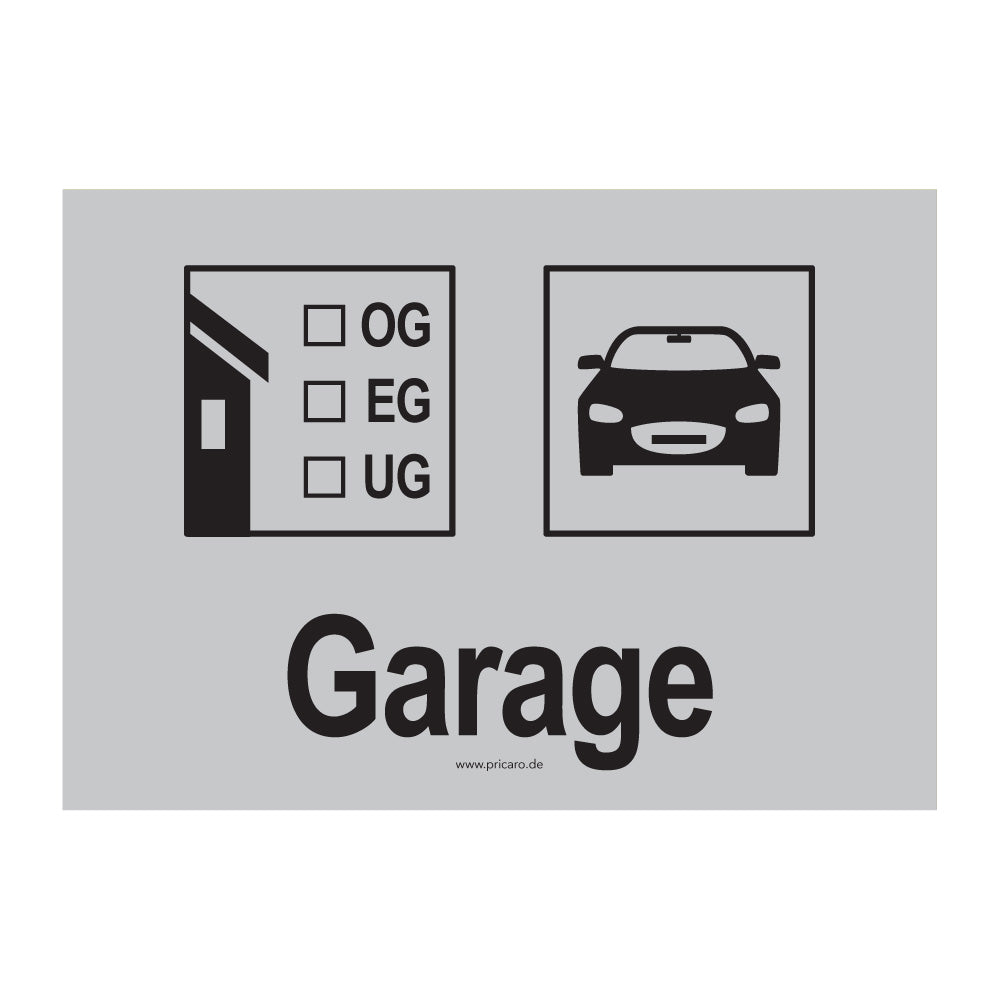 umzugsaufkleber, garage, grau, stockwerkangabe zum ankreuzen