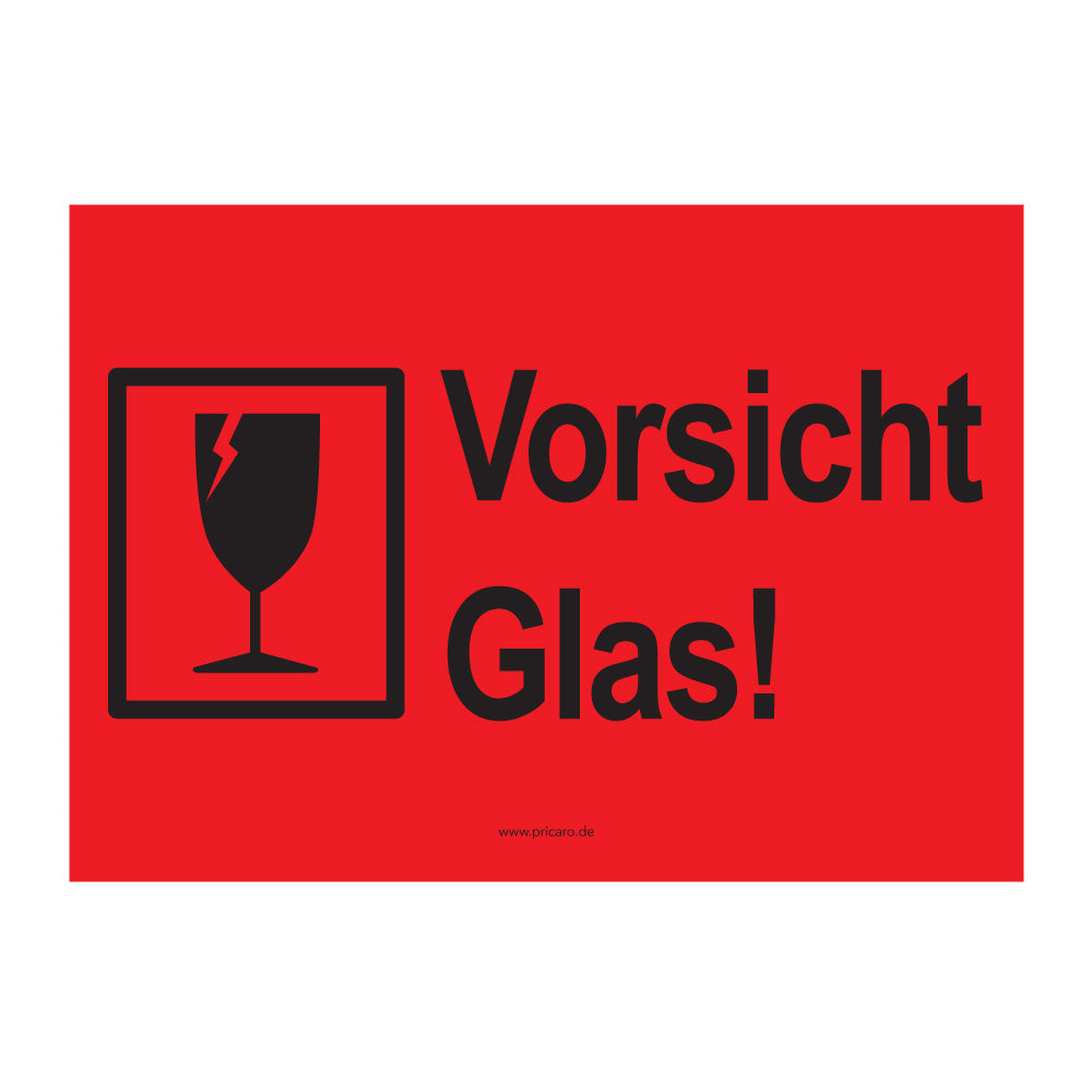 umzugsaufkleber, vorsicht glas, rot